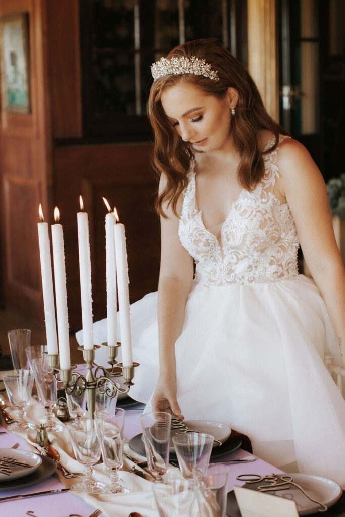 wedding planning tip bride at reception table